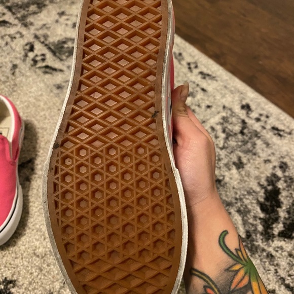 Pink platform slip on vans with flames - Picture 2 of 5
